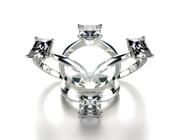Zlaté zásnubní prsteny s diamantem - Fotografie, Obrázek