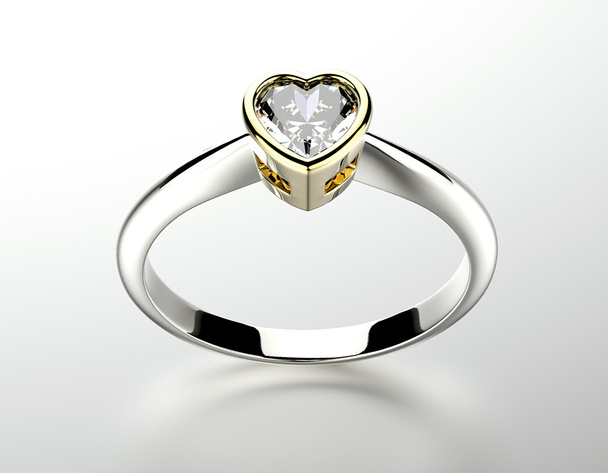 Anel com forma de coração gemstone
 - Foto, Imagem