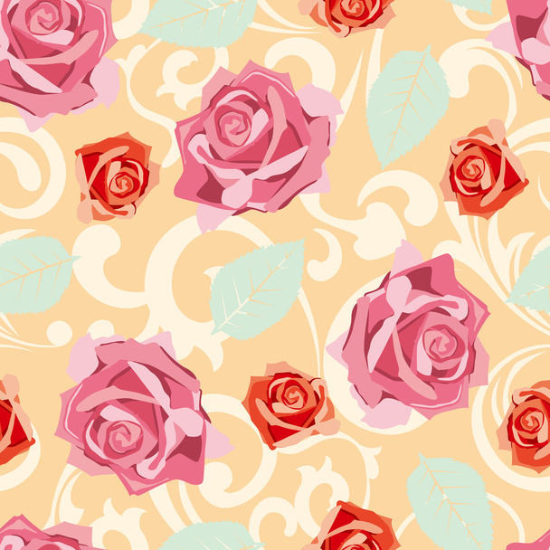 Seamless rose pattern - Vector, Imagen