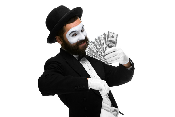 mime as a businessman screaming with delight - Foto, immagini