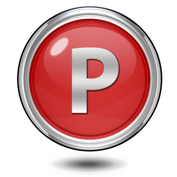 Parking circular icon on white background - Photo, Image