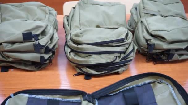 Ready-sewn adhi first aid kits for the Ukrainian military. War in Ukraine. - Felvétel, videó