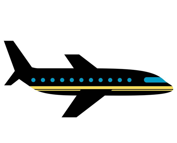 Military Jet vector illustration airplane vehicle transport passenger Aeroplane Transport graphics airline travel war army. - Vector, Imagen