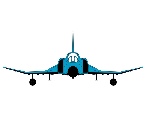 Military Jet vector illustration airplane vehicle transport passenger Aeroplane Transport graphics airline travel war army. - Vector, Image