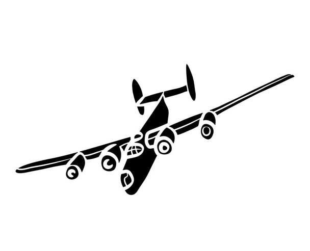 Военный реактивный вектор иллюстрация Самолет транспортное средство пассажирский Аэроплан Транспорт графика авиакомпания путешествия армии войны. - Вектор,изображение