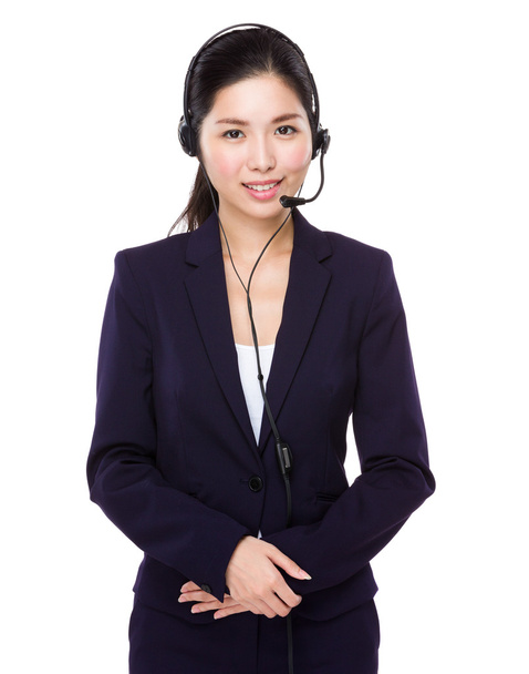 Asian female call center operator - Photo, Image