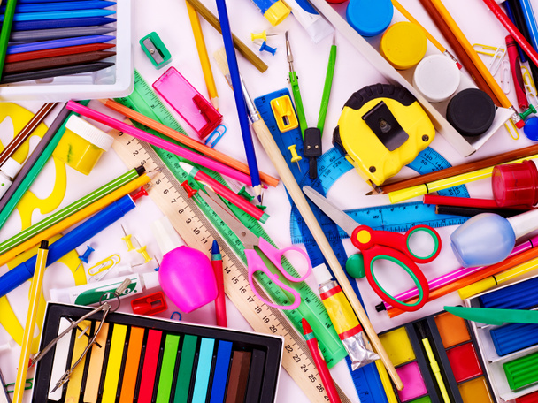 Background of school supplies. - Photo, Image