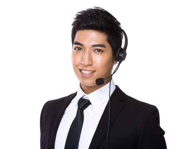 Customer services operator with headset - Foto, immagini