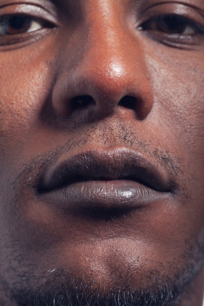 Lips and nose close up view - Foto, Imagem