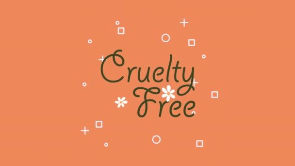 cruelty free lettering animation ,4k video animated - Filmagem, Vídeo