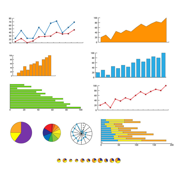 Business chart  graphs - Vector, imagen