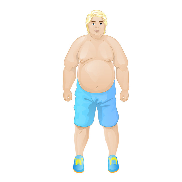 Fat overweight sport man - Wektor, obraz