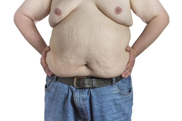 Shirtless homem com sobrepeso
  - Foto, Imagem