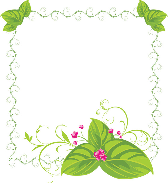 Spring bouquet in the decorative frame - Vector, afbeelding