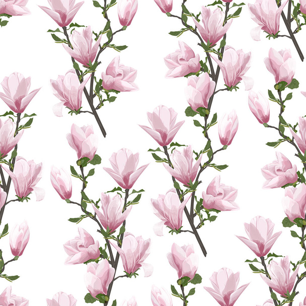 nahtloses Muster mit Aquarellblumen und Blättern - Vektor, Bild
