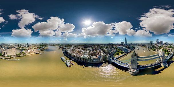 Aerial 360 drone photo London River Thanes - Фото, изображение