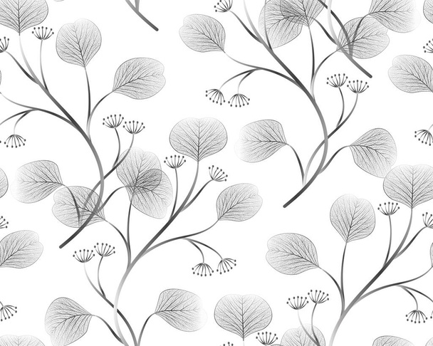 nahtloses Muster mit handgezeichneten Blumen. Vektorillustration. - Vektor, Bild
