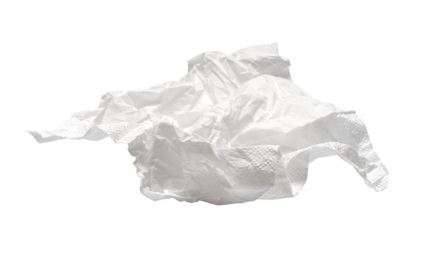 used napkin isolated on white. With clipping path - Fotoğraf, Görsel
