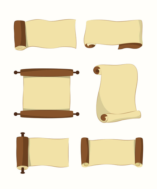 Paper Scroll Illustration Set. - Διάνυσμα, εικόνα