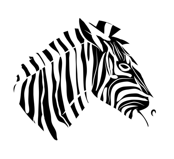 Zebra head tattoo - Vector, imagen