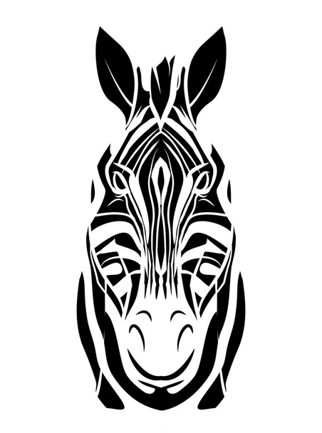 Zebra head tattoo - Vektör, Görsel