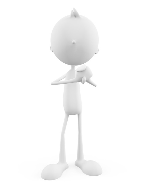 weißer Charakter mit runder Pose - Foto, Bild