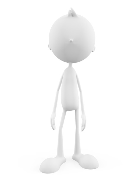 weißer Charakter mit runder Pose - Foto, Bild