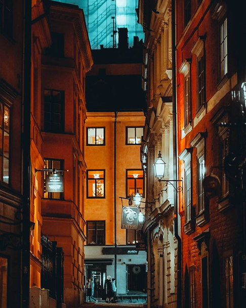 A late night city pictures during Stockholm in winter - Foto, imagen