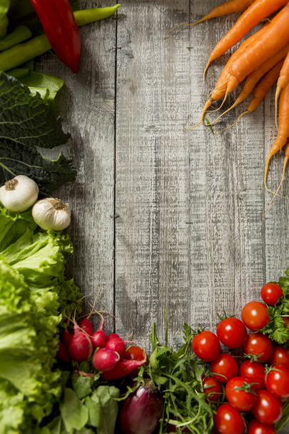 Fresh vegetables on the wooden table - Photo, Image
