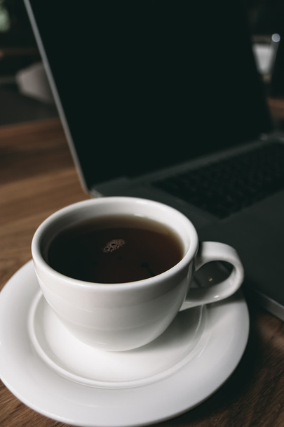 tea and laptop - Photo, Image