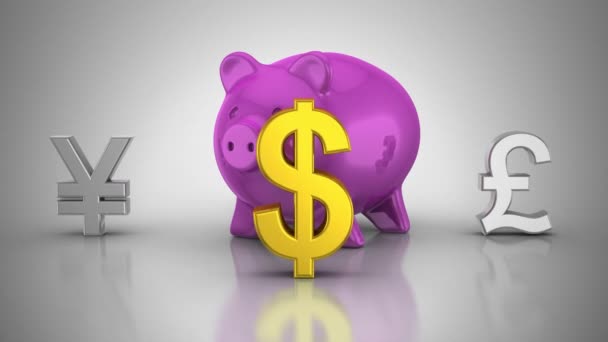 Maailman valuutat kiertää Piggy Bank
 - Materiaali, video