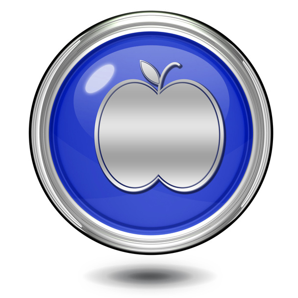Apfel kreisförmiges Symbol auf weißem Hintergrund - Foto, Bild