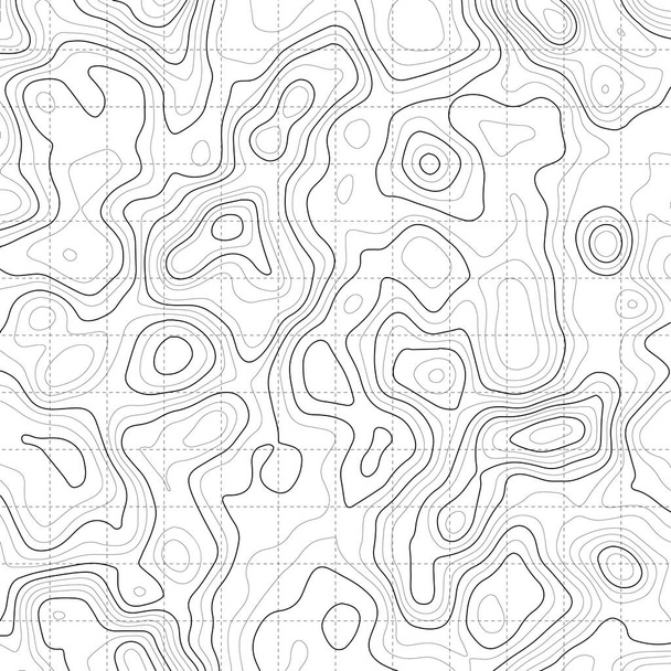Retro topography map. White geographic contour map. Abstract outline grid. - Wektor, obraz