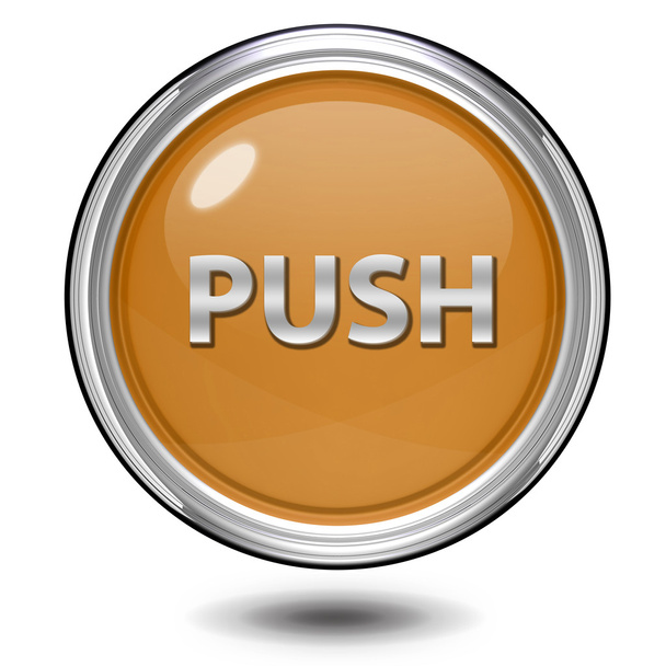push circular icon on white background - Foto, Imagem