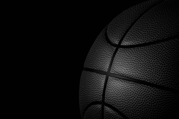 Closeup detail of basketball ball texture background. 3d render - Zdjęcie, obraz