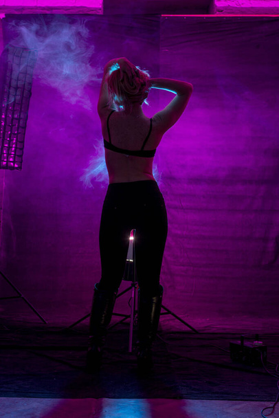Studio light background filters woman silhouette - 写真・画像