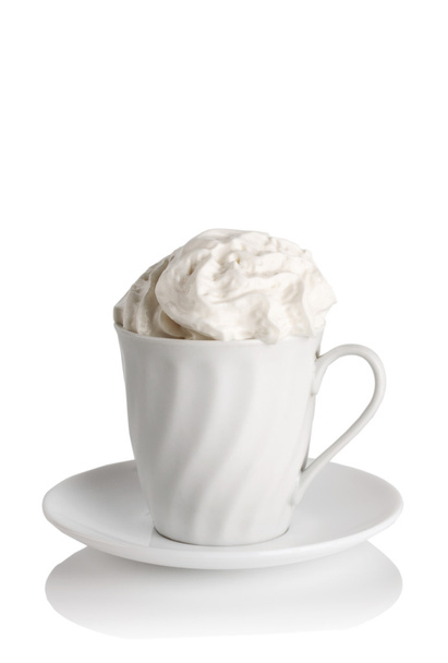 White Cup of coffee with whipped cream  - Photo, image