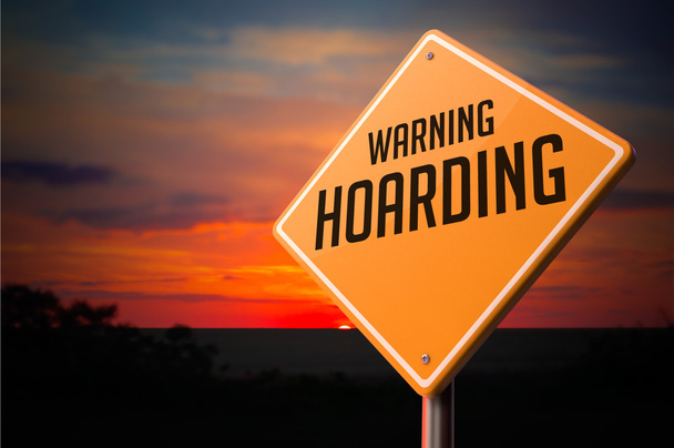 Hoarding on Warning Road Sign. - Photo, Image
