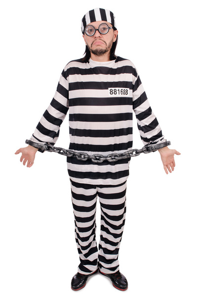 Vězeňský vězeň izolován na bílém pozadí - Fotografie, Obrázek