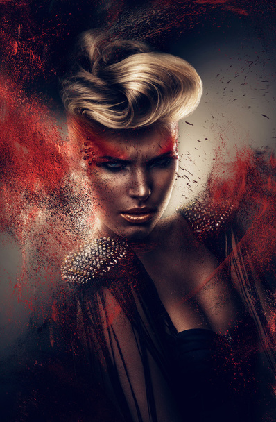 Sexy woman with red powder - Fotografie, Obrázek