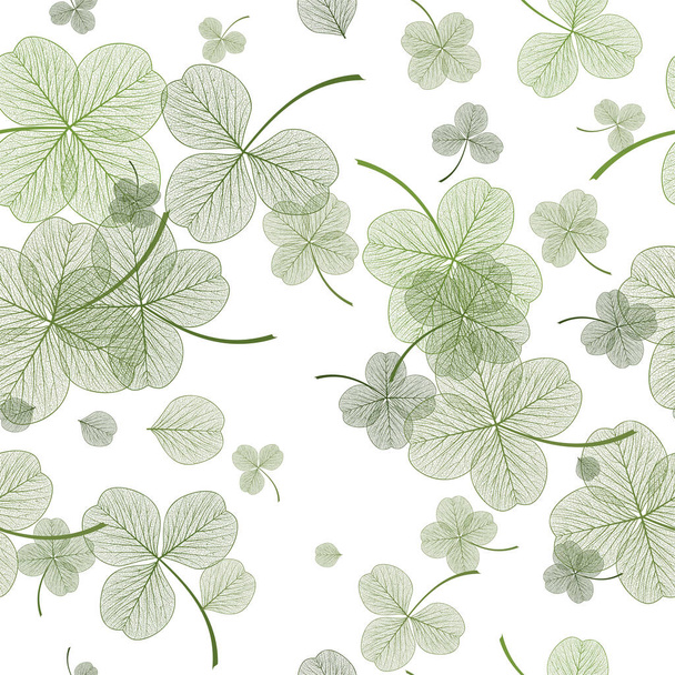 seamless pattern with green leaves. vector illustration. - Вектор, зображення