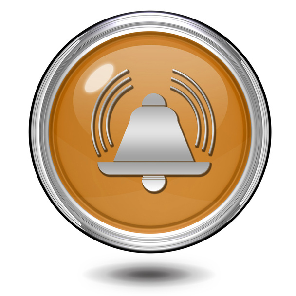 alarm circular icon on white background - Photo, Image