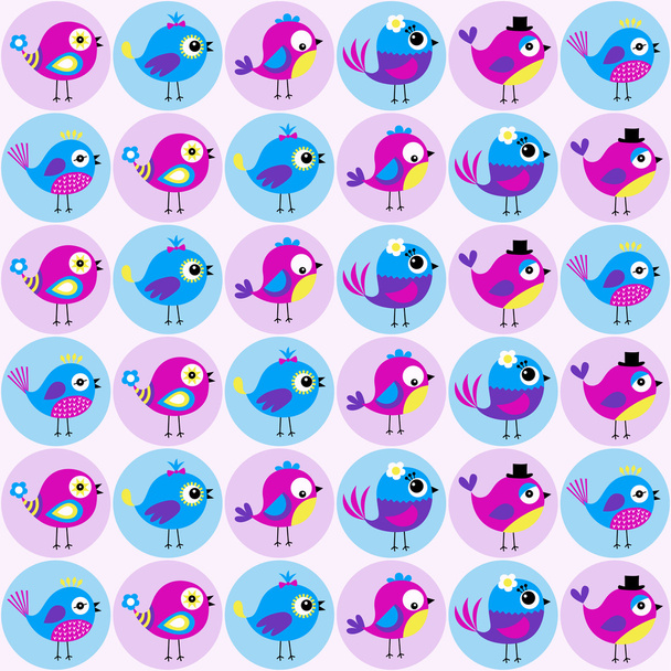 Seamless birds pattern - Vektor, obrázek