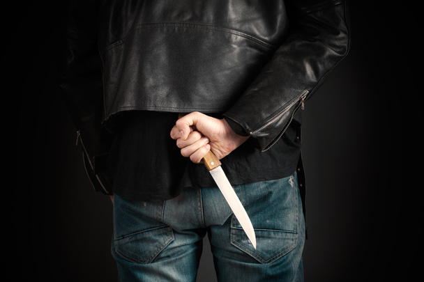 Man hands with knife - Foto, imagen