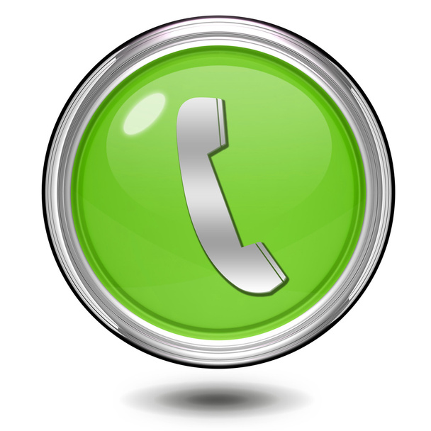Telefon kreisförmiges Symbol auf weißem Hintergrund - Foto, Bild