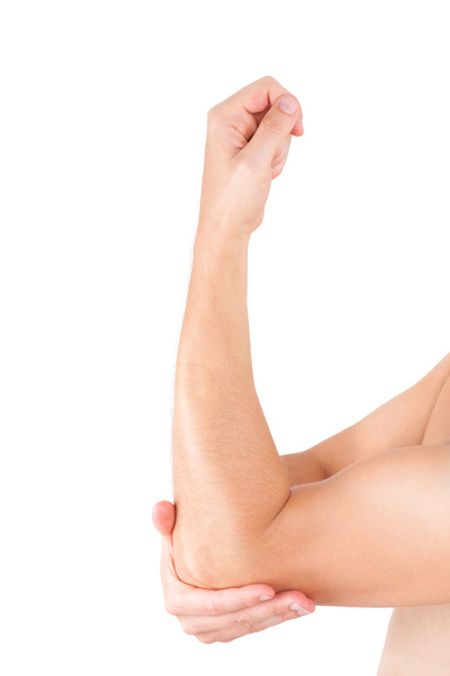 Man holding his elbow, Elbow pain. - Photo, Image