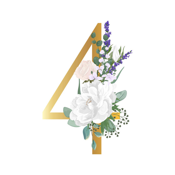 Floral Alphabet. Wedding invitations, greeting card, birthday, logo, poster other ideas. Vector illustration. - Вектор,изображение