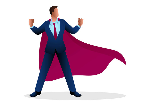 Ilustración del concepto empresarial de un hombre de negocios como superhéroe
 - Vector, imagen