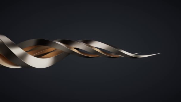 Metallic curve geometry background, 3d rendering. - Video