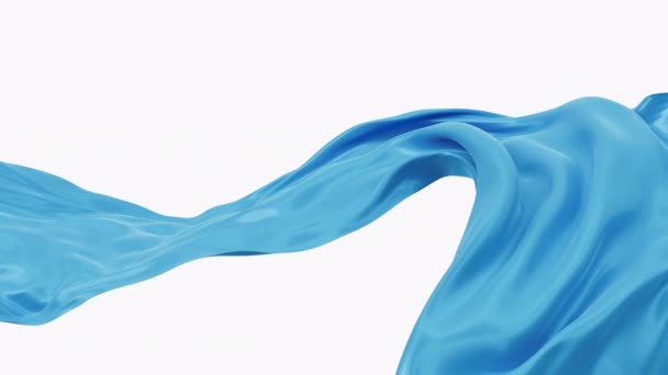 Flowing blue wave cloth with alpha channel, 3d rendering. - Video, Çekim